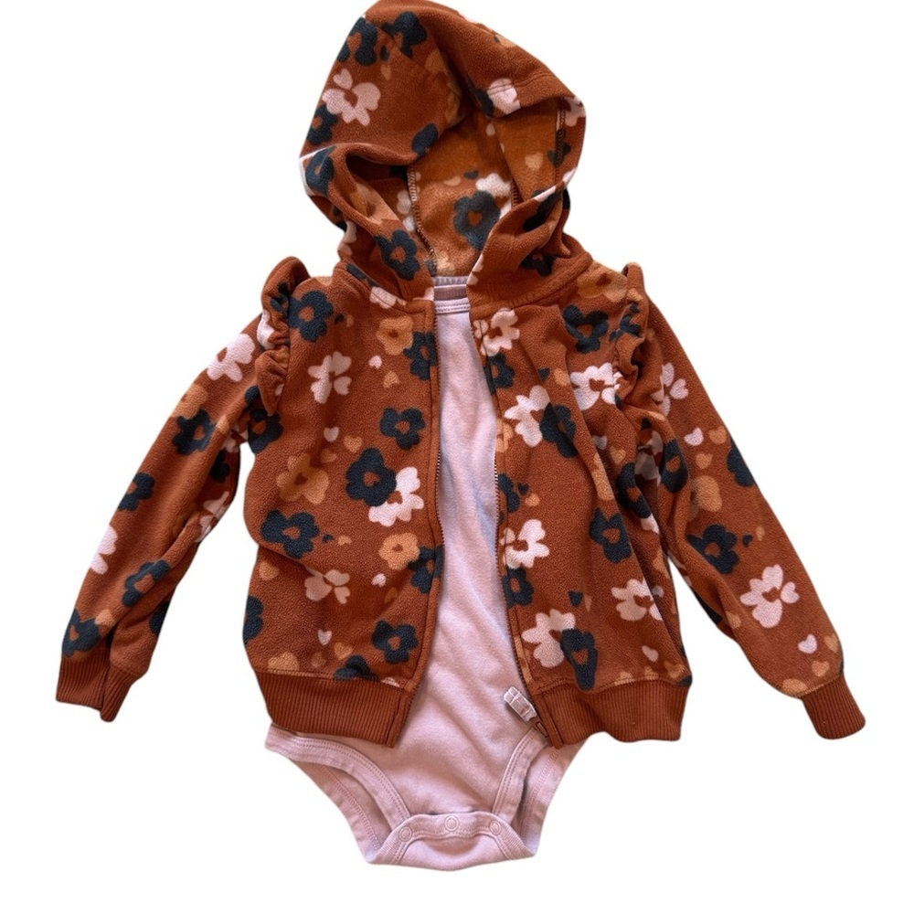 Carter's Brown and Pink Floral Kids Matching Set